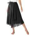 thumbnail image 1 of CHICTRY Womens Lyrical Belly Dance High Low Skirt Maxi Dance Skirt Ballroom Performance Flowy Skirt Black One Size, 1 of 7