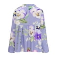 thumbnail image 5 of Jxximdong Tshirts for Women Women's Floral Butterfly Print Natural Autumn Fragrant Fabric Shirt Purple Summer Tops XL, 5 of 9