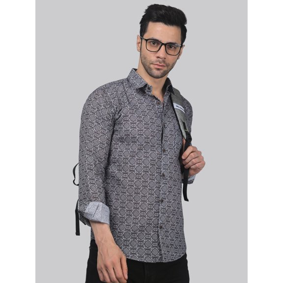 TryBuy Luxe Edition Men's Linen Casual Printed Full Sleeves Shirt