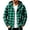 Green, variant on Zip Up Hoodie Men Drawstring Long Sleeve Plaid Shirt Men Outdoor Warm Casual Jackets with Pockets S