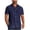 Dark Blue, variant on Geometric Print Solid Button Down Shirts for Men Loose Fit Collared Shirts Short Sleeve Vacation Resort Wear White M
