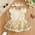 thumbnail image 2 of TAmten 3 Month Baby Girl Clothes Newborn Baby Girl 1st Birthday Outfit Floral Lace Tulle Romper Tutu Dress Cake Smash Princess Boho Clothes Photo Shoot(Beige,9-12 Months), 2 of 4