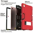 thumbnail image 4 of SOATUTO For Samsung Tab A8 Case Drop-proof Shock-Resistant Rugged Hybrid Kids Friendly Cover Built-in KickStand For Samsung Galaxy Tab A8 Case 10.5 Inch 2022 SM-X200 SM-X205 SM-X207 - Red+Black, 4 of 7