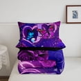 thumbnail image 5 of meiyoeat Butterfly Theme Monogram J Queen Comforter Set,Purple Neon Initial Art Comforter Sets Queen For Girl,Black Reversible,3Pcs,1 Comforter And 2 Pillowcases, 5 of 7