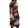 thumbnail image 5 of Halloween Dresses for Women Pumpkin Ghost Short Sleeve Spooky Dress V Neck Funny Cute Dresses, 2XL, 5 of 5