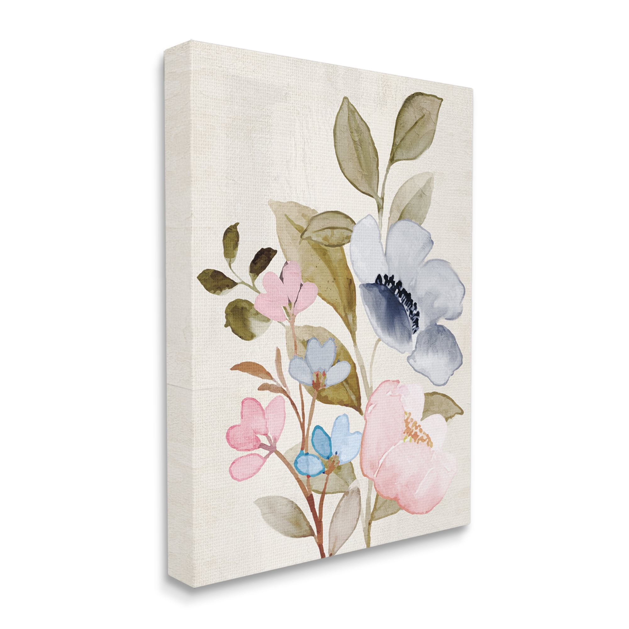 Stupell Industries Soft Cottage Florals Botanical & Floral Painting Gallery Wrapped Canvas Art Print Wall Art, 30 x 40