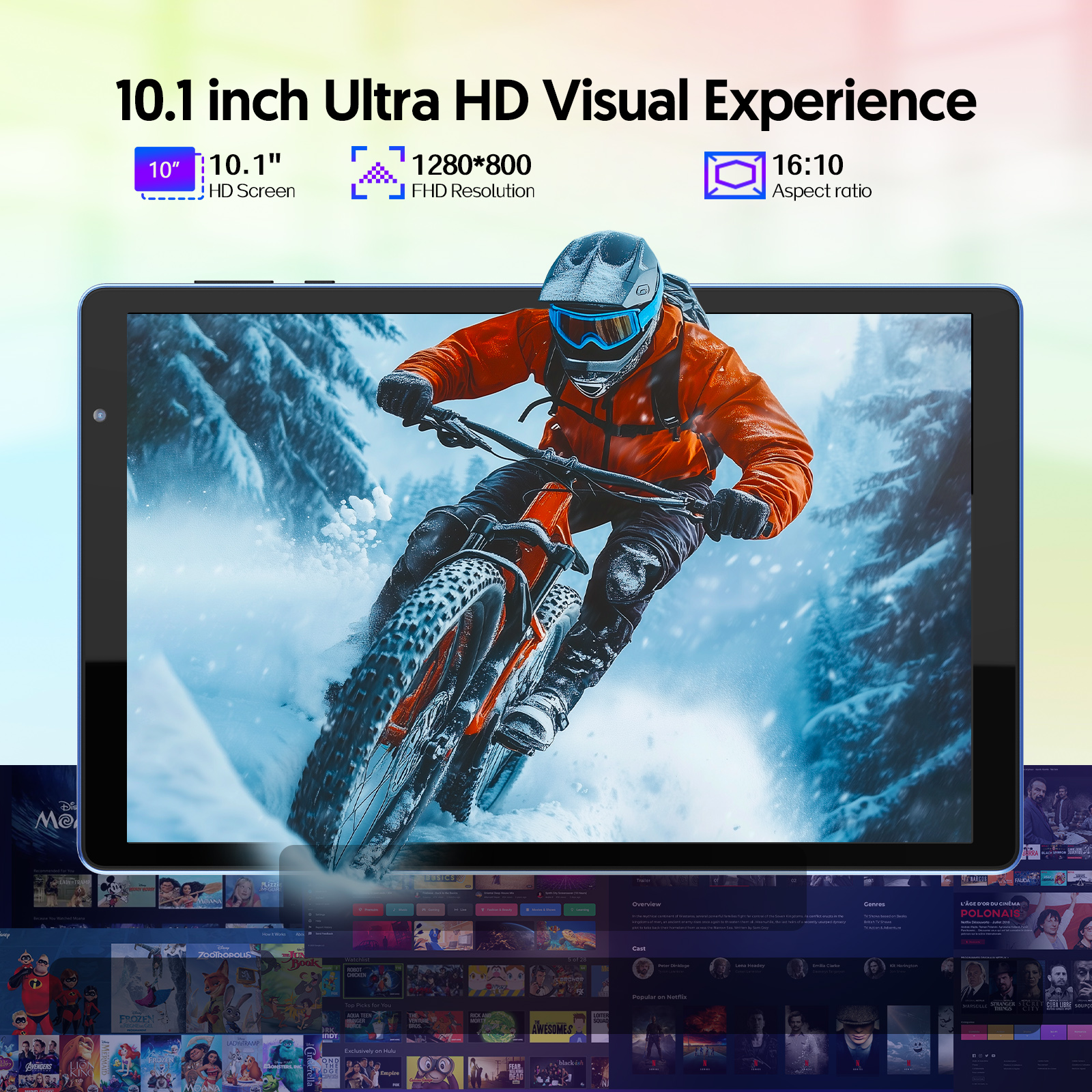 Tablet FITIFUN 10.1" Android 14 con funda, 4GB RAM 32GB ROM expandible a 1TB, Quad-core, pantalla HD, WiFi, doble cámara, azul 8