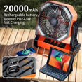 thumbnail image 2 of 3 In 1 Cordless Camping Fan Portable 20000mAh Rechargeable Battery Lighting Power Bank 360° Rotatable with Hook for Outdoor Tents Hanger Timer 4 Speeds, 2 of 8
