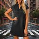 thumbnail image 5 of Pantalones de Vestido Casual para Mujeres Moda Cuello en V Plisado Manga Corta Primavera Y Verano Color Sólido Cintura Alta Cintura Elástica, 5 of 7