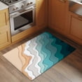 thumbnail image 3 of Abstract Washable Small Entryway Area Rugs 2'x3', Water Duck Green Gradient Ocean Beach Waves Low Pile Throw Rug Non-Slip Sturdy Edge Binding Carpet for Front Door Floor Room Entry, 3 of 9