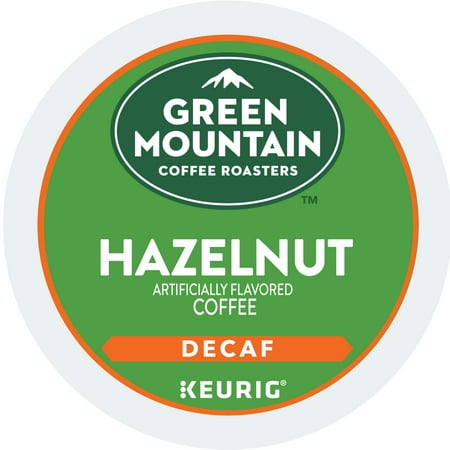 Green Mountain Coffee Hazelnut Decaf, Flavored Keurig K-Cup Coffee Pods, Light Roast, 24