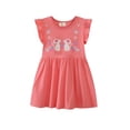 thumbnail image 3 of AJZIOJIRO Robe Décontractée pour Filles Tout-Petits Été Couleur Unie Robe Imprimée Adorable pour Enfants Confort Robe Ample en Coton, 3 of 9