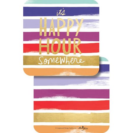 

JAM Paper Coasters 6 Packs of 10 It s Happy Hour Somewhere 3 5/8 x 3 5/8