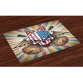 thumbnail image 1 of Ambesonne Guitar Place Mats Set of 4, Angry Skull America Flag, Standard Size, Multicolor, 1 of 4