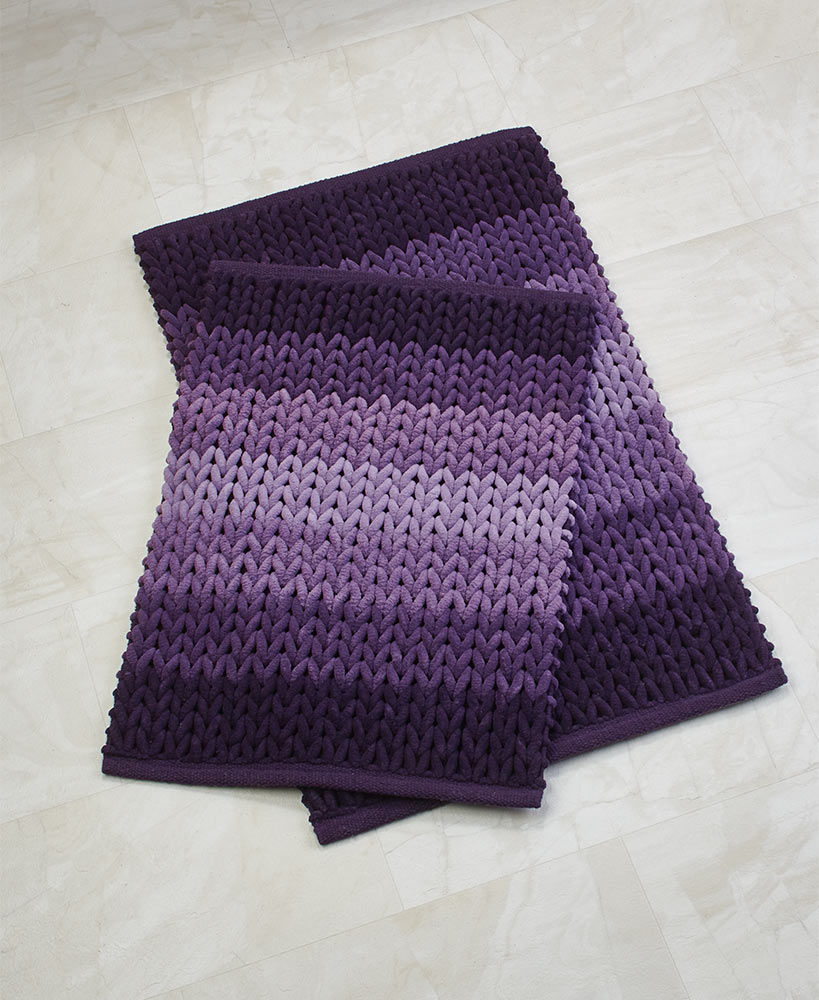 2Pc. Braided Chenille Bath Rug SetsPlum