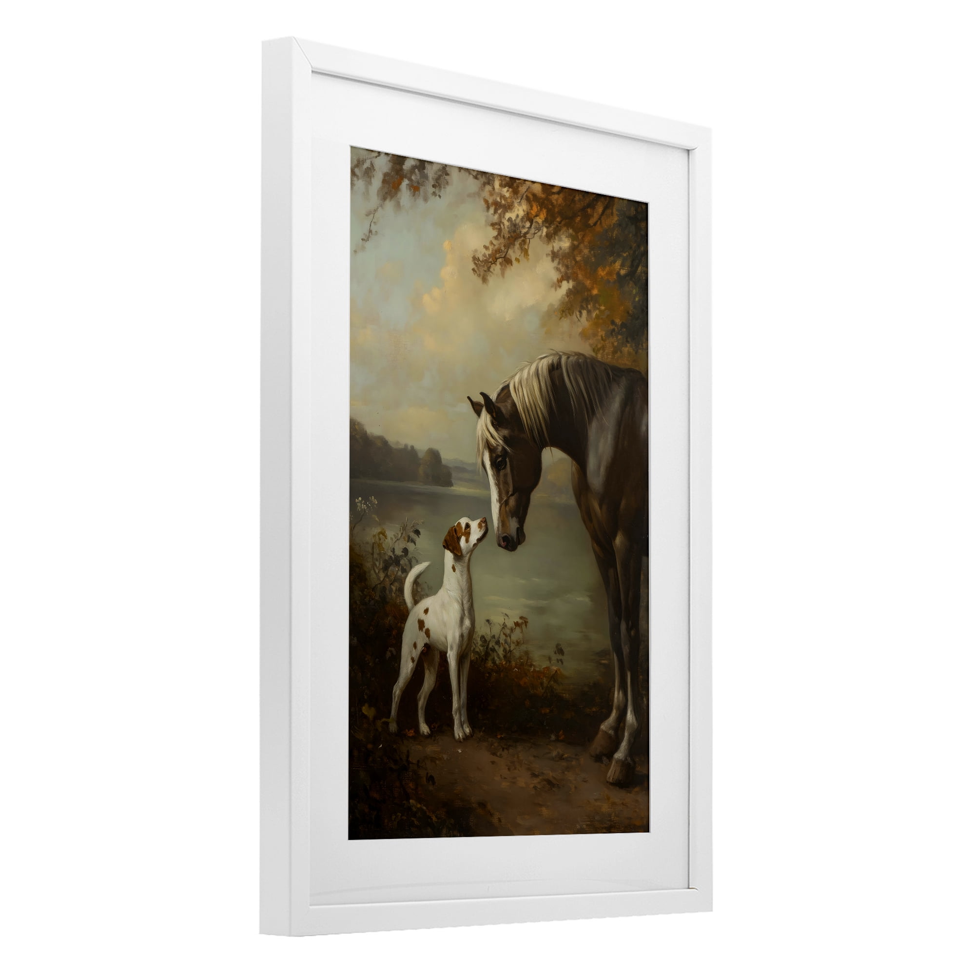Stupell Industries Autumn Companions Hunting Party White Framed Print Under Glass, design by Petal Prints Design