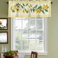 thumbnail image 4 of 2 Pack Valances for Windows, Yellow Lemons Window Valances for Living Room/Bedroom/Bathroom, Summer Botanical Checkered Farmhouse Light Filtering Kitchen Curtain Valance Window Treatment 42"W x18" L, 4 of 9