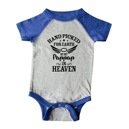 

Inktastic Handpicked for Earth By My Pappap in Heaven with Angel Wings Gift Baby Boy or Baby Girl Bodysuit
