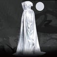 thumbnail image 2 of Likimi Halloween Costumes For Adults Dress Up Hooded Solid Color Stage Show Cosplay Tops Performance Fashion Cosplay Costume One Size, 2 of 4