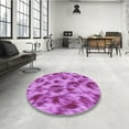 thumbnail image 3 of Ahgly Company Indoor Round Patterned Heliotrope Purple Area Rugs, 7' Round, 3 of 6