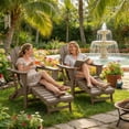 thumbnail image 2 of Folding Adirondack Chair with Hidden Footrest & Cup Holder –Outdoor Lounger with Reclining Back, Oversized Seat, Realistic Wood Grain Finish for Patio Garden Pool, 2 of 7