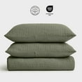 thumbnail image 5 of EVERGRACE Cotton Coverlet Set Full Queen Size 3 Pieces, Lightweight Soft Ribbed Matelassé Bedspread Quilt Set, Cozy Oversized Quilted Bedding Set with 2 Pillow Shams for All Seasons, Olive Green, 5 of 8