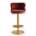 thumbnail image 6 of LUXMOD Bar Stools Modern Adjustable BarStools in Velvet Fabric Counter Height Stools Back Bar Chairs 360° Swivel Stool, 6 of 7