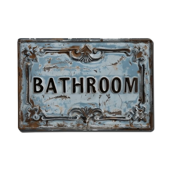 Bathroom Tin Sign Vintage Metal Poster Living Room Bar Man Cave Home Wall Art Decor 8x12inch