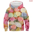 thumbnail image 3 of Sudadera con capucha para niños y niñas con estampado 3D de comida divertida, dulces, macarrones, ropa para adolescentes, jerséis de Nutella para niños, 3 of 5
