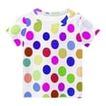thumbnail image 5 of Zpanxa T-Shirts pour Tout-Petites Fille à Pois Col Rond Manches Courtes Haut Décontracté Polyester Spandex 11-12 Ans, 5 of 5