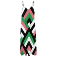 thumbnail image 3 of Pink and Green aka Tetragon Pattern Sleeveless Dress Women's evening dress dress women 2025, 3 of 5