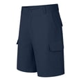thumbnail image 7 of Mens Cargo Shorts Solid Color Elastic Waist Short Pants Lightweight Retro Loose Casual Shorts for Men Navy XXXXL, 7 of 7