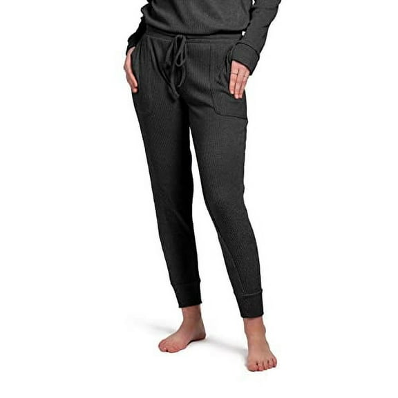 Hello Mello CuddleBlend Joggers Loose Drawstring Buttery Soft Lounge Pants, Black to Bed Large (Women's)