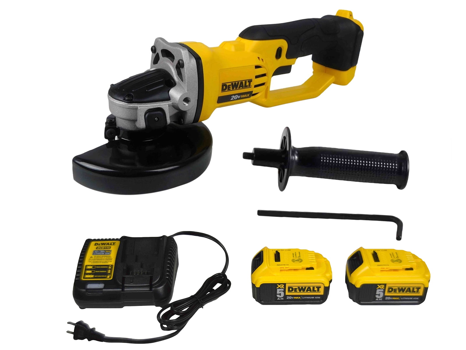Dewalt DCG412 20V 41/2", 5" Grinder, 2 DCB205 20V 5.0AH Battery DCB115