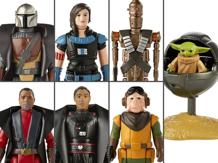 Star Wars The Mandalorian Retro Collection Series 3 Set of 7 Action Figures