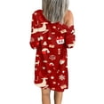 thumbnail image 2 of Seyurigaoka Christmas Women Juiors Mesh Coat Long Sleeve Print Buttons Christmas Cardigan, 2 of 4
