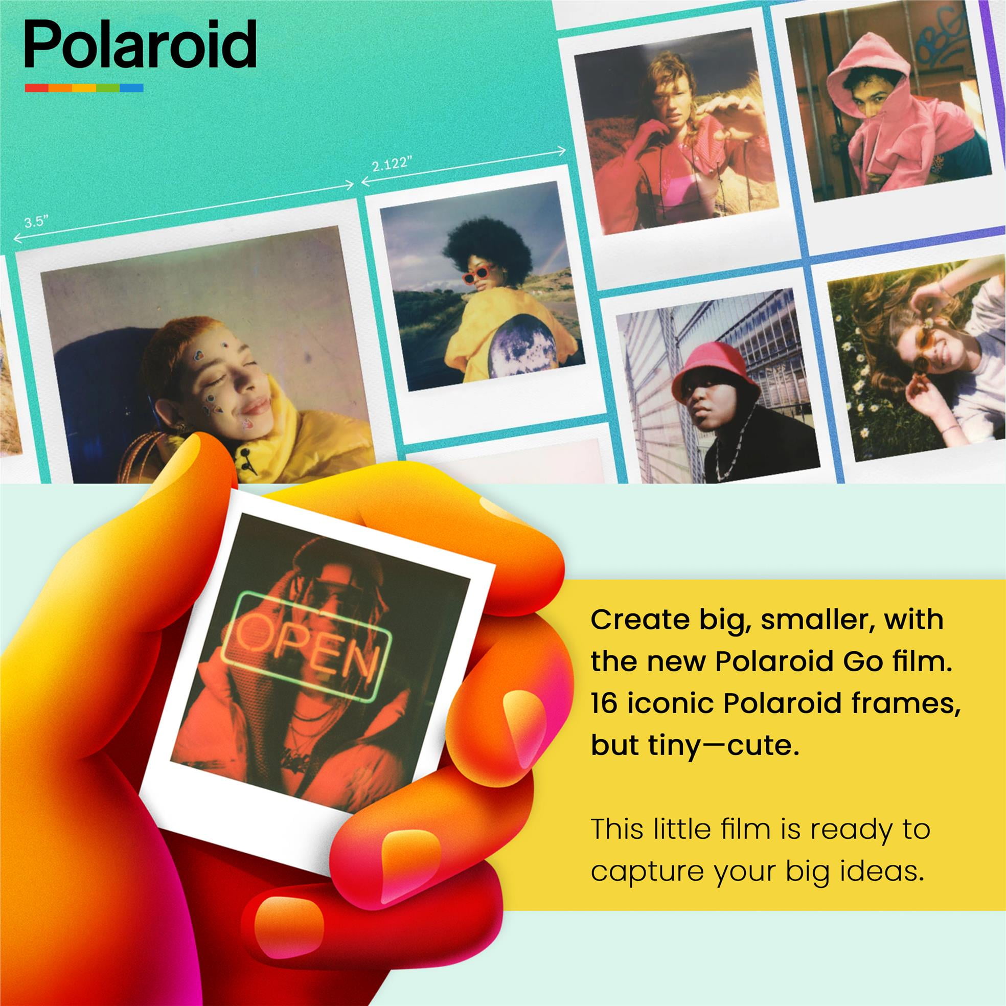 Polaroid Go Pocket Photo Album - Black - For Polaroid Go Format Photos -  Displays 36 Go Photos (6164)