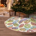 thumbnail image 5 of Xecao Glazed Donuts Pattern Christmas Tree Skirt Round Xmas Tree Mat Base Cover for Holiday Home Decorations-30", 5 of 6
