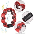 thumbnail image 3 of Tambourin à Main Rouge avec Jingles en Métal Croquants, Instrument de Percussion Durable en ABS et Acier Inoxydable - Jouet Musical Parfait et Cadeau de Fête pour Réunions de Famille, Activités en Classe, Anniversaire et, 3 of 6