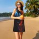 thumbnail image 3 of Easygdp Red And Blue Fire Bird para Vestido Transpirable de Mujer, Vestido Suelto de Manga Corta con Pliegues y Bolsillos para el Verano, 3 of 7