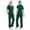 Green, variant on Bosfbaoi Women Nursing Uniform Sets 2 Piece Scrub Set V-Neck Short Sleeve Top Straight Leg Pants Multi-pocket Medical Uniform Sets