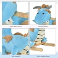 thumbnail image 6 of Wooden Dinosaur Rocking Horse with Realistic Sounds Blue Ride On Toy for Kids 18 to 36 Months, 6 of 7