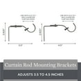 thumbnail image 4 of Better Homes & Gardens Metal Adjustable Curtain Rod Brackets in Pewter Gray, 3/4 to 1 Inch Diameter, 4 of 8