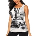 thumbnail image 1 of Fotbe Vintage Cactus Pickup Blusas Sin Mangas para Mujer – Estilo Casual, Corte Suelto, Slim-Fit, Cuello Redondo Deportivo, Tops de Verano para Gimnasio y Yoga-Large, 1 of 7