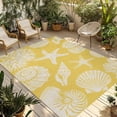 thumbnail image 2 of Outdoor Rug 3x5 ft Shell Starfish Outdoor Large Area Rug Non Slip Rubber Yellow Coastal Coral Conch Front Door Mat RV Rug Camping Carpet Patio Outdoor Rugs for Backyard Balcony Deck Porch Indoor, 2 of 9