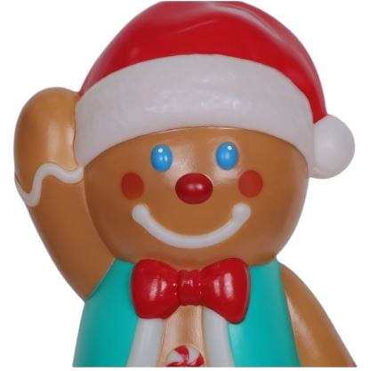 Lighted  Blow Mold Gingerbread Outdoor Christmas Decoration, Multicolor, 32 inch
