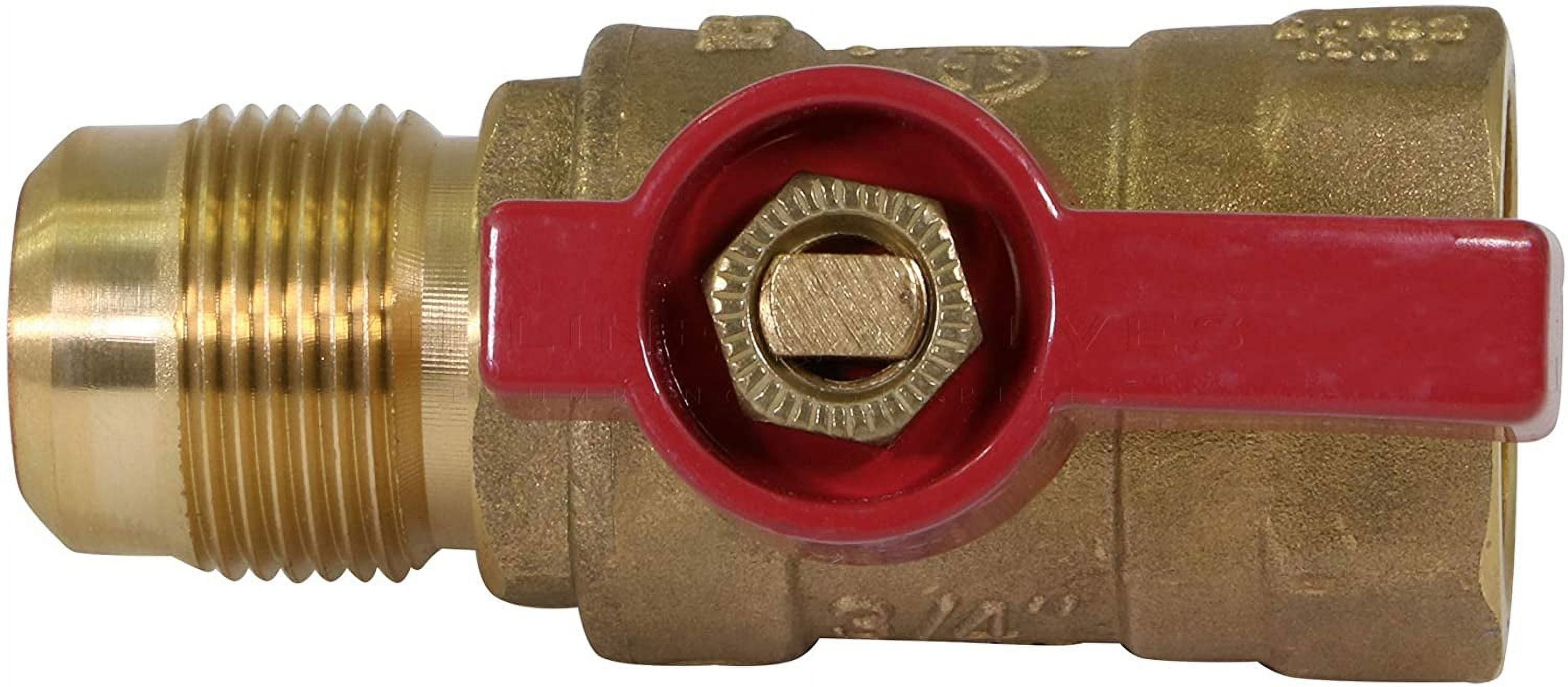 Midline Valve LxF1212GAS Premium Brass Gas Ball Valve, with 1/2 in. x 1/2 in. Flare x FIP Connections