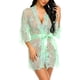 thumbnail image 3 of Mujeres Kimono Camisón Lencería de encaje Bata Sexy Malla Ropa de dormir, XXL, Verde Inevent XX000064-26, 3 of 7