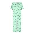 thumbnail image 3 of Pijamas de Verano para Mujeres Cuello Redondo Blusa de Manga Corta Y Pantalones Traje de Pijama Poliéster, Set de Moda Casual para el Hogar, 3 of 4