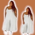 thumbnail image 3 of White Black Plus Size Wide Leg Jumpsuits, 3 of 5